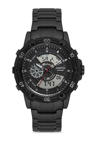 Joefox Men's Wristwatch Digital Analog with Steel Cord 807