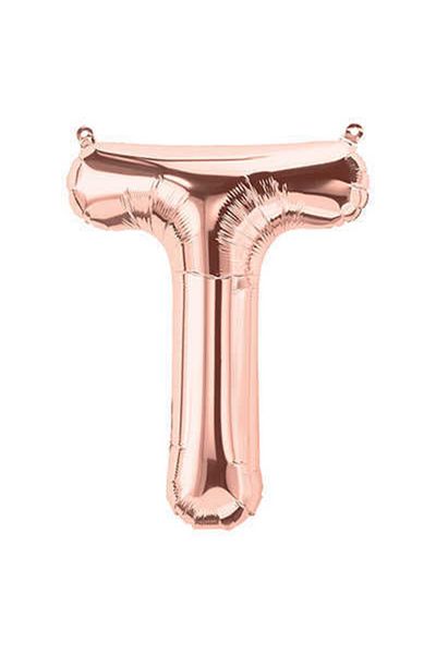 Deniz Party Store Rose Gold Foil Balloon 16" Inch 40 Cm ( T ) Letter