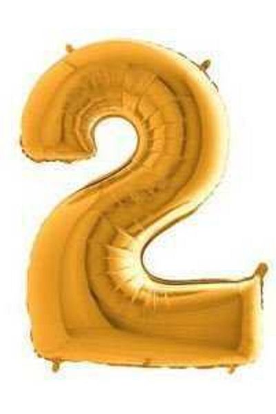 Deniz Party Store Gold Foil Balloon (2) Two Numbers 36 - 40 cm