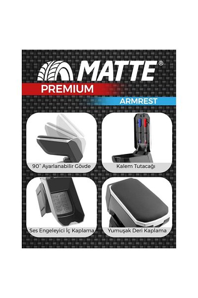 URAZ OTO AKSESUAR Citroen Black Jumper - Premium Sliding Car Armrest