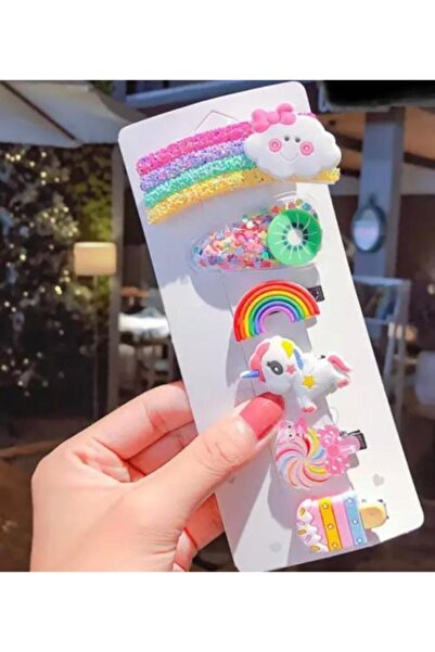 QUEEN AKSESUAR Σετ πόρπες για μωρά με καραμέλα φρούτων Unicorn