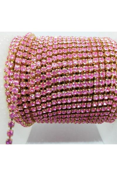 yiğit aksesuar Light Pink Ss 8 2 mm Crystal Tight Strip 10 Meters