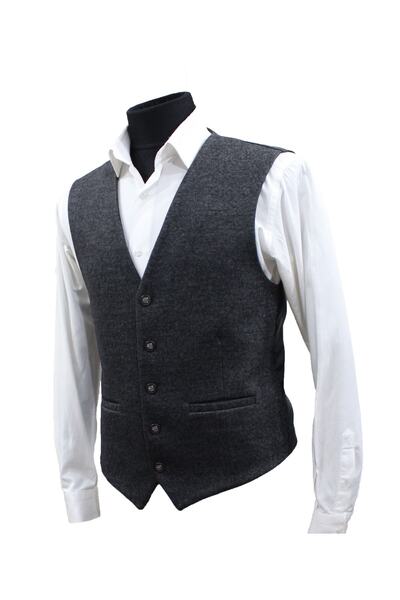 MENTOR REGALO Men's Vest V-Neck Dark Gray Stamp 50261