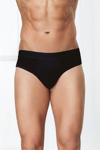 Baveno Men's Black Antibacterial Bamboo 3-Piece Panties