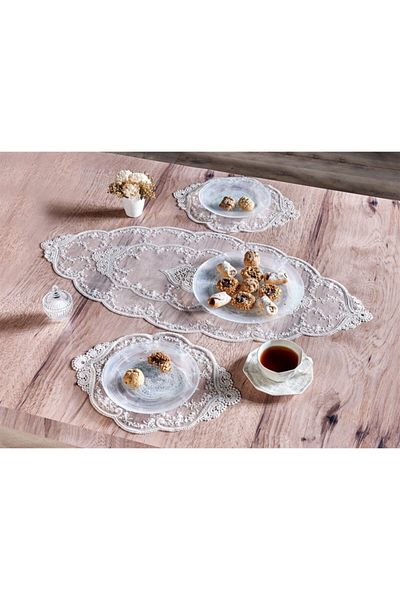 caka home design Runner Guipure Tulle (Ecru)