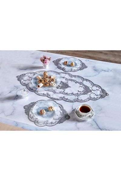caka home design Runner Guipure Tulle ( Gray )