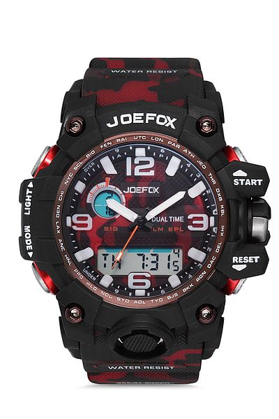 Joefox Men's Wristwatch Digital Analog with Silicone Cord 821