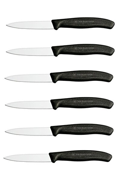 Victorinox Vıctorınox Sebze - Soyma Bıçağı 8cm Siyah 6'lı Set