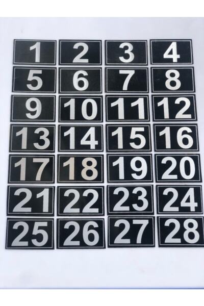 Hırdavat Kapı, Dolap,raf,posta Kutusu Numarası 3.5x5.5 cm 1 Den 28 E