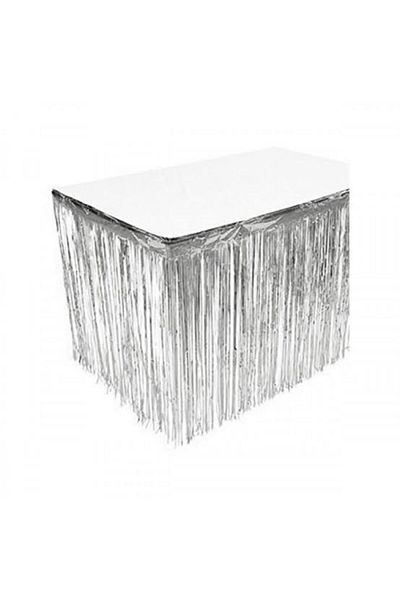 Dipak Ασημί Μεταλλική Επιτραπέζια Φούστα 90 cm × 350 cm