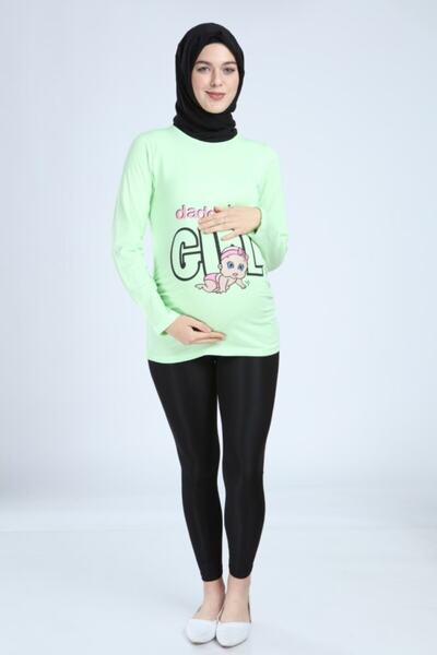 turkish dreams Γυναικείο μπλουζάκι εγκυμοσύνης ανοιχτό πράσινο με τύπωμα