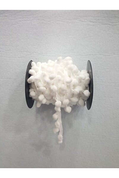 HİSARAKSESUAR Beyaz Ponpon Şerit / Top (10 Metre)