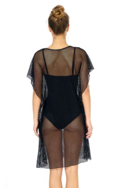 Estiva Women's Black Mesh Pareo