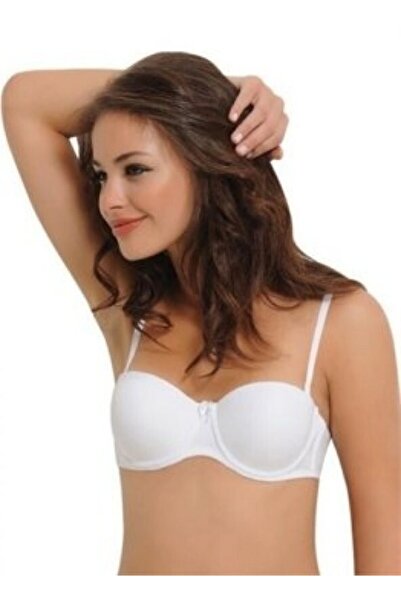 NBB Γυναικείο Pemilo da 3510 Λευκό σουτιέν χωρίς στράπλες χωρίς επένδυση από μικροΐνες