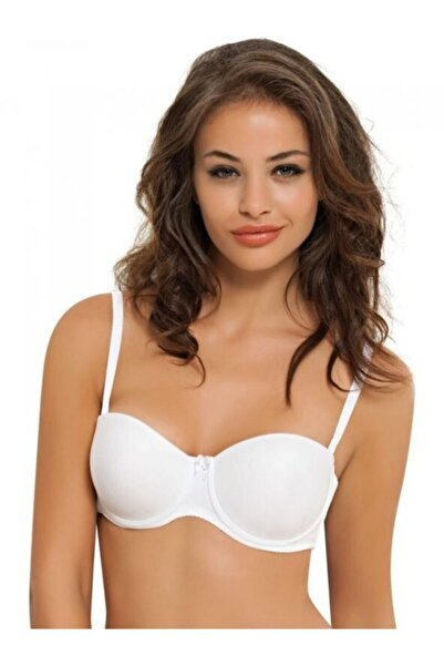 NBB Γυναικείο Pemilo da 3510 Λευκό σουτιέν χωρίς στράπλες χωρίς επένδυση από μικροΐνες