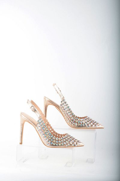 Topukla Footwear 4167 Stoned Evening Dress Shoes Thin Heel 15 Pont