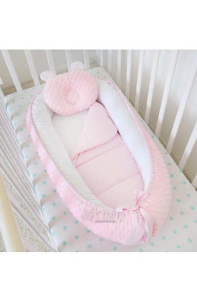 Jaju Baby Pembe Nohut Kumaş Babynest Lüx Tasarım Ortopedik 100x60cm
