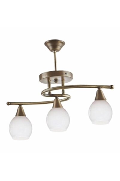 Genel Markalar S Retro Eskitme Üçlü Avize Opal Camlı E27