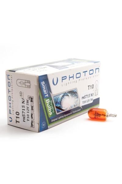 Photon T10 12v W5w Dipsiz Amber Standart 10 Adet Ph5715 A