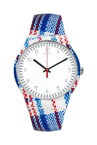 Swatch Unisex Beyaz Tartanotto Kol Saati SUOZ258C