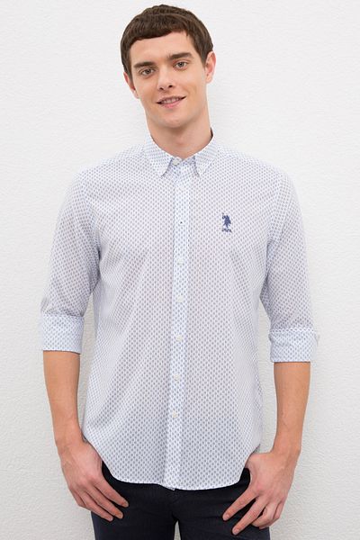 U.S. Polo Assn. Ανδρικό λευκό πουκάμισο