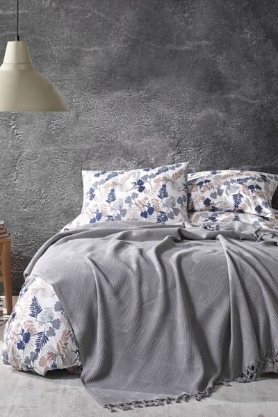 Şaheser Mona Double Pique Set - Light Gray