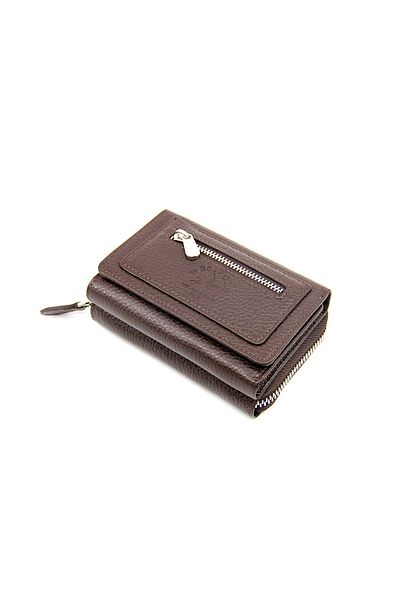 WEST POLO CÜZDAN Portofel de damă din piele naturală maro