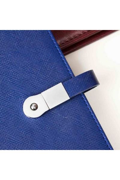 hediyerengi 16 GB Memory USB Notebook and Pen Set Navy Blue