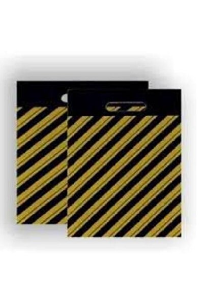 Genel Markalar Siyah Takviyeli Mağaza Poşeti Çizgili No: 2 26x38 cm 50 Adet