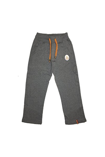 Galatasaray Unisex Çocuk Gri Lisanslı Ribanalı Penye Eşofman Altı