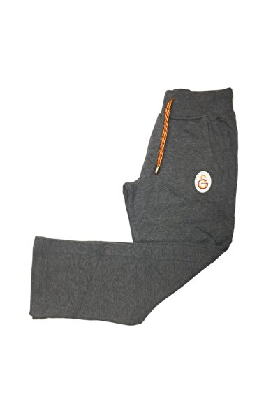 Galatasaray Unisex Çocuk Gri Lisanslı Ribanalı Penye Eşofman Altı