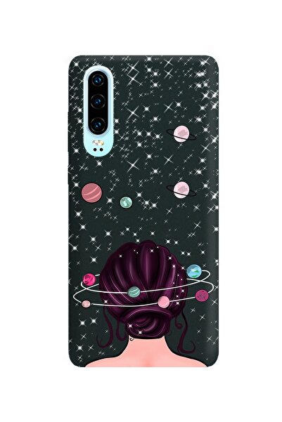 Spoyi Space Girl Tasarımlı Rubber Telefon Kılıfı Huawei P30
