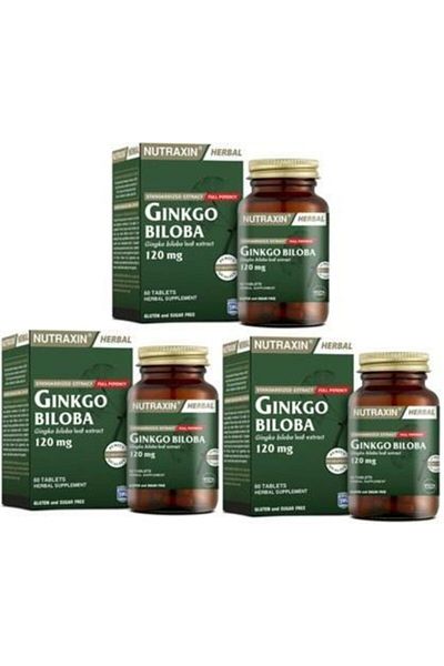 Nutraxin Ginkgo Biloba 120 Mg - 60 Tablets X 3 Pieces