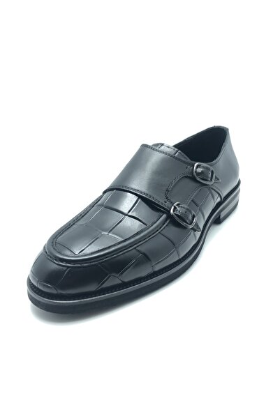 VEYİS USTA Double Buckle Eva Men's Black Shoes