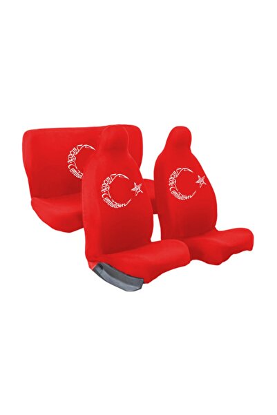 Rich Türk Bayraklı Oto Koltuk Servis Kılıfı Ön Arka Penye