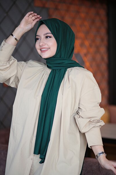 Hi trend Şal de damă din bumbac pieptănat Smarald