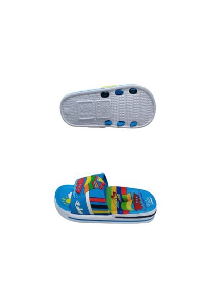 Calx Cx0368-010 Papuci de plajă de zi cu zi pentru băiat, albastru, alb, galben