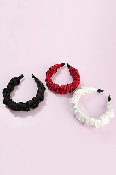 BAHELS Set de 3 coroane din satin adunat