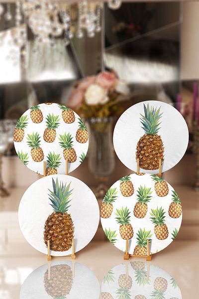 Realhomes 4-Piece Avocado Designed Charger & Placemat