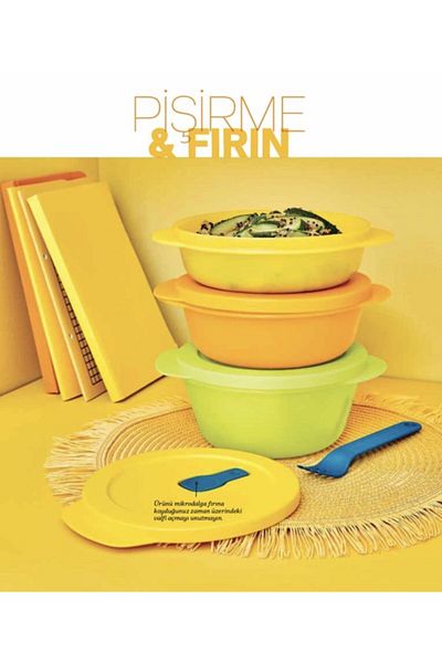 Tupperware Microwave Oven Heating Storage Container Set of 3