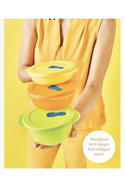 Tupperware Microwave Oven Heating Storage Container Set of 3