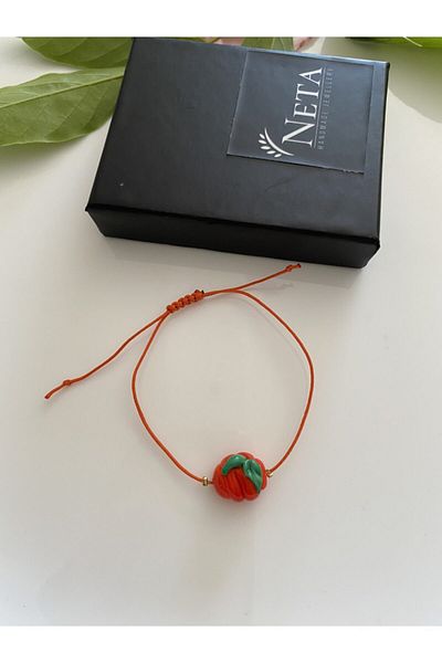 Neta Women's Murano Pumpkin Rope Adjustable Bracelet