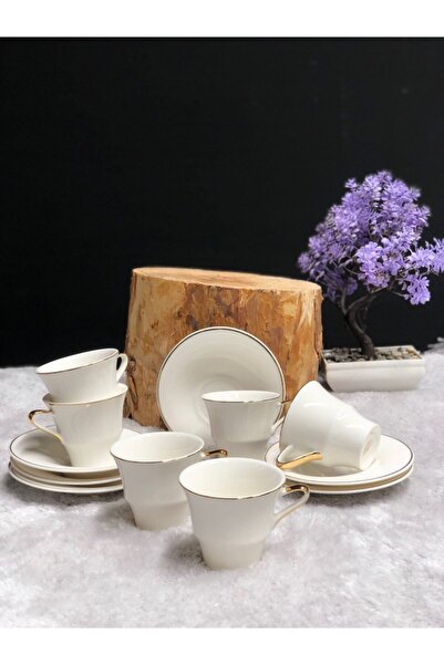 ACAR 6'lı Porselen Fincan Takımı Beyaz Clk-10094