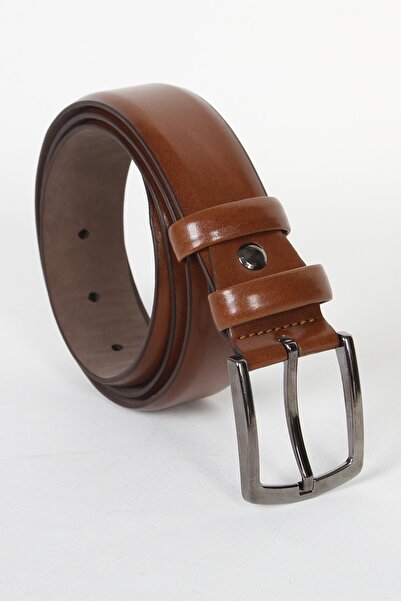 R-Germen Men's Brown Faux Leather Belt