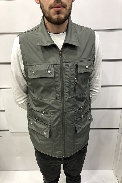 Nacar Fermuarlı Çok Cepli Yelek