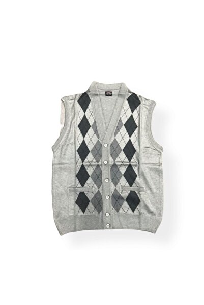 NACAR STORE Men's Patterned Thin Wool Knitwear Dad Vest