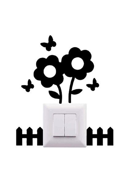 Miana Lazer Ahşap Dekor Çiçek Ve Kelebek Priz Dekoru Bahçe Temalı Anahtar Kenarı Dekor Ahşap Priz Süsü