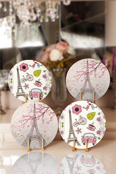 Realhomes 4-комплект підставки під тарілки та супниці з дизайном Ейфелевої вежі