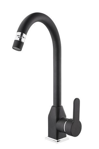 KARE Black Chrome Style Mix Sink Faucet with Long Spout and Swivel