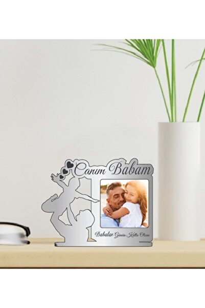 Miana Lazer Babalar Günü Hediyelik Plaket Baba Çocuk Temalı Ayaklı Resim Çerç...